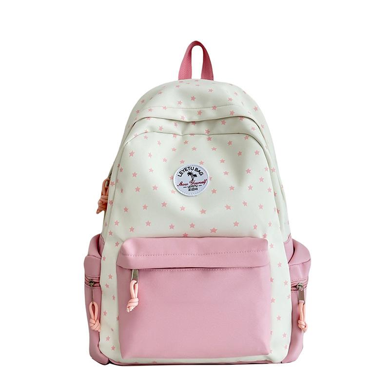 

New Large Capacity Simple Backpack for Girls Junior and Senior High School Students Niche Design Solid Color High Value Backpack Without pendant