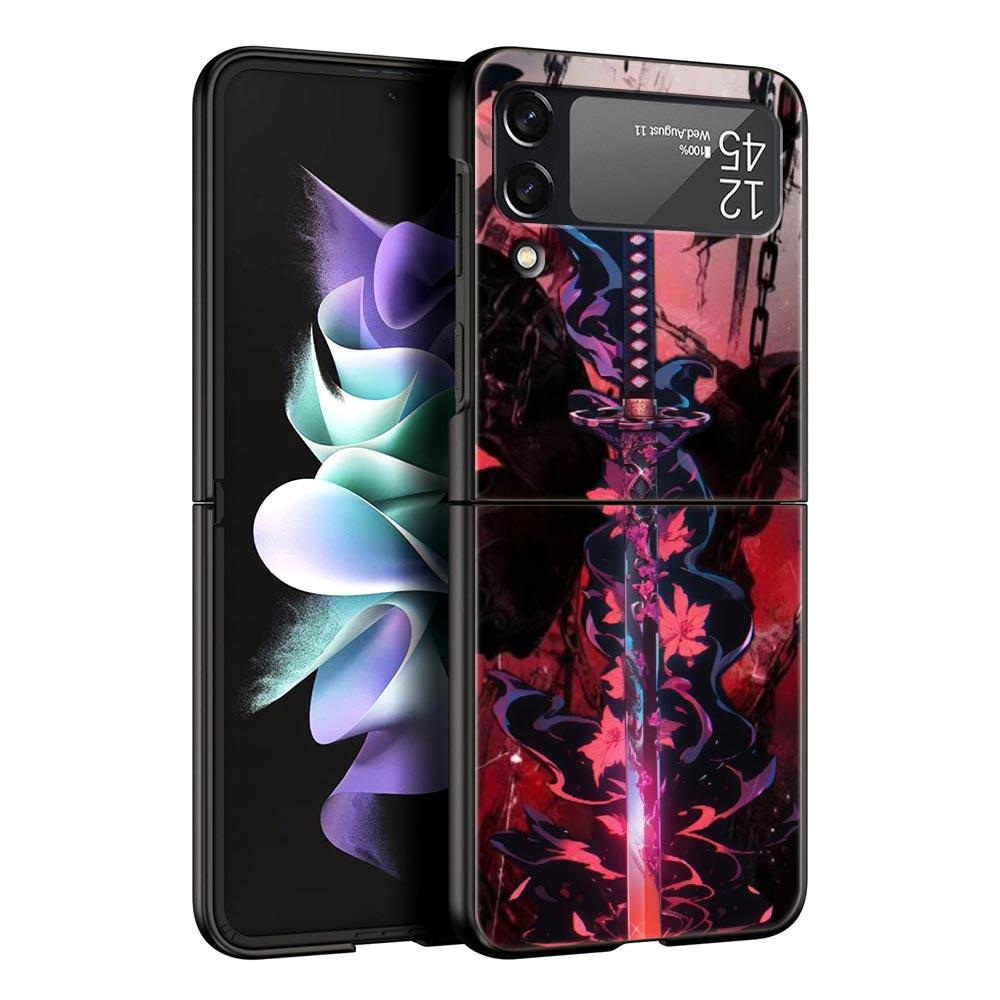 

The Sword Creative Pattern Hard PC Phone Case For Samsung Galaxy Z Flip 7 6 5 4 Black Cover For Galaxy Z Flip 3 Foldable Fundas Z Flip 6