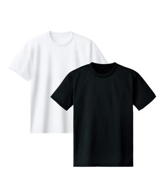Muji [2Pack] Mooz Poly Mesh Air Cool Dry Round Unisex Short Sleeve T-Shirt