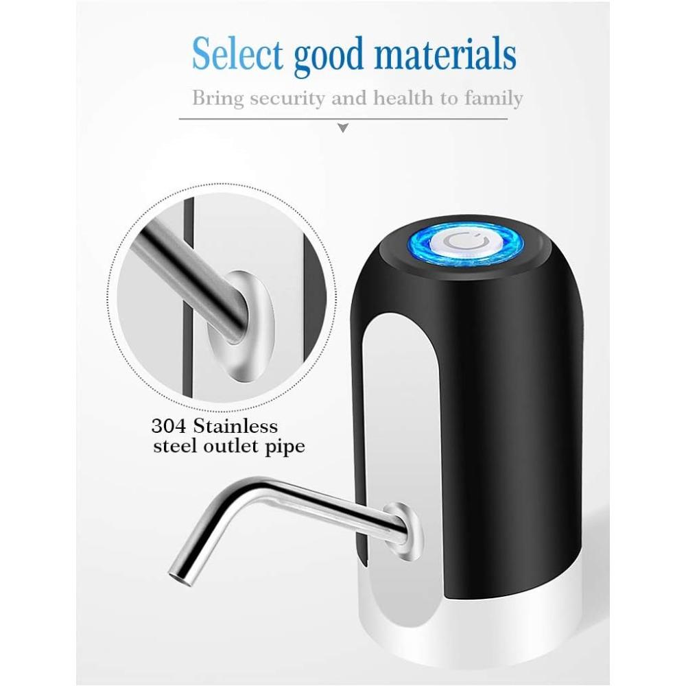 Erogatore d'Acqua Ricaricabile USB per Bottiglie da 1–5 Galloni, Pompa Elettrica Portatile ad Un Pulsante, Batteria da 1200mAh, Erogatore Automatico per Tappo di Bottiglia