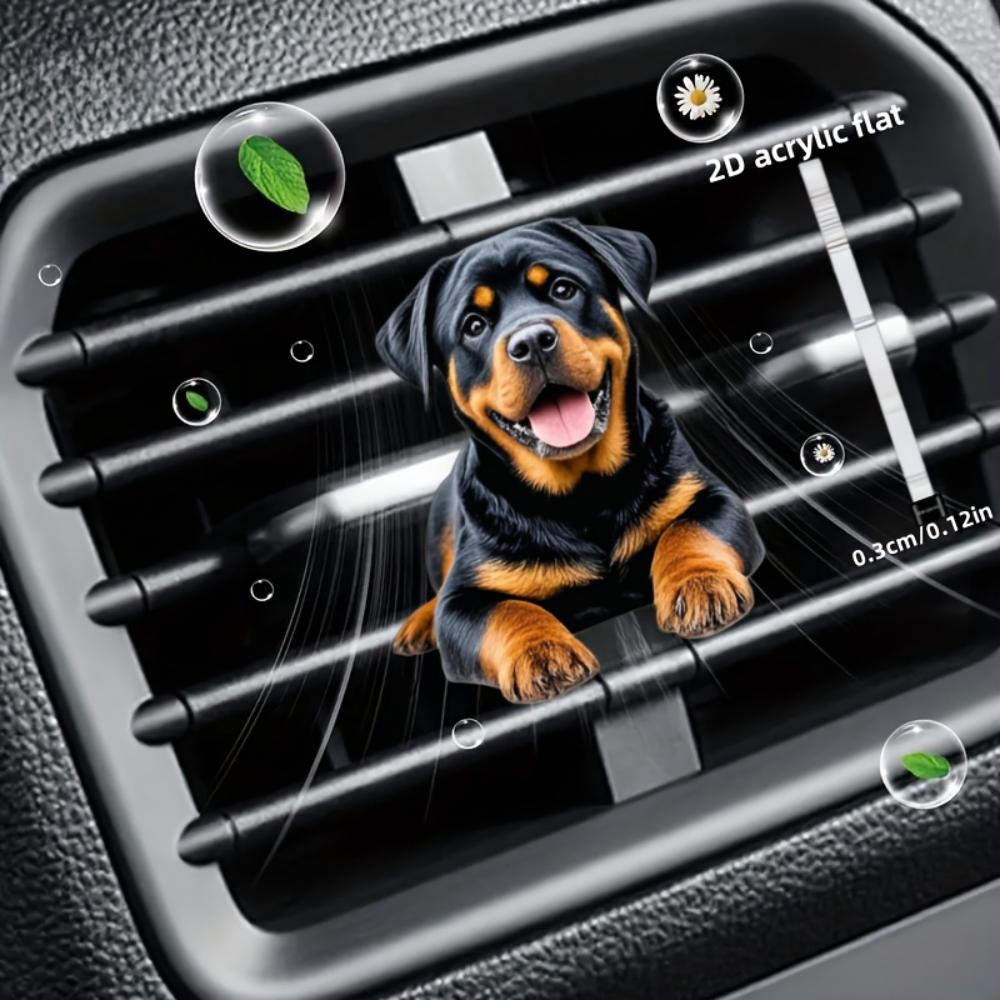 2D Flat Big-dog Car Vent Clip Decorative Diffuser (fragrance Not Included), Car Interior Decoration, Aromatherapy Clip, Ideal for Holiday Gifts