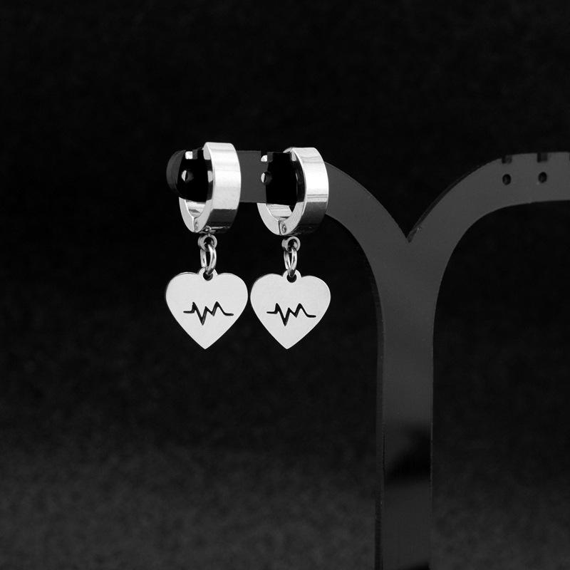 

Новинка 2023 года, серьги Love Electrogram, серьги без отверстий для ушей, зажимы для ушей, маленькие шпильки для ушей