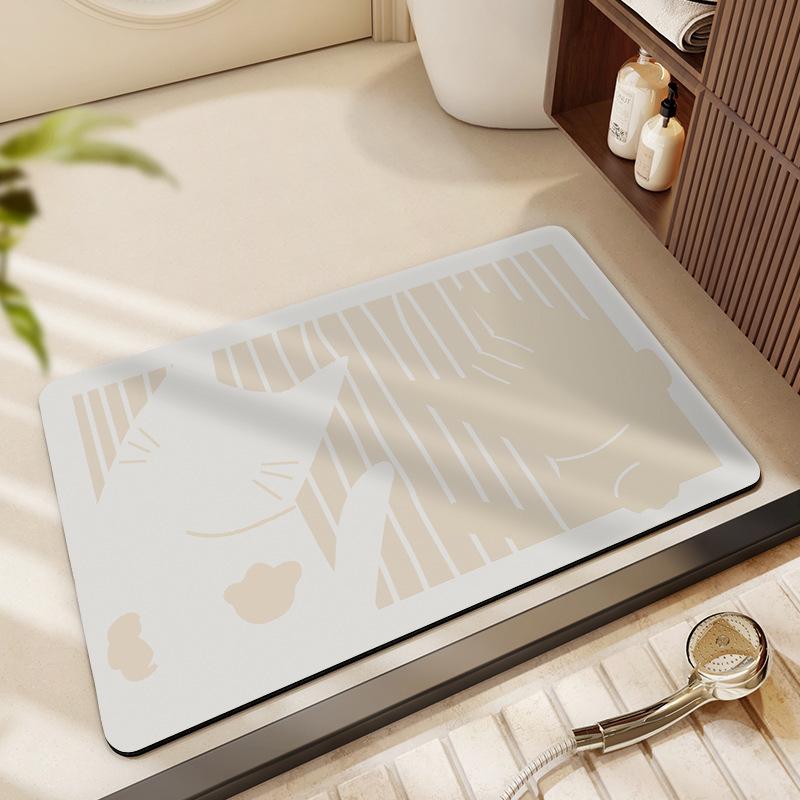 Japanese Diatom Mud Absorbent Non-Slip Quick-Dry Washable Floor Mat for Kitchen & Bathroom