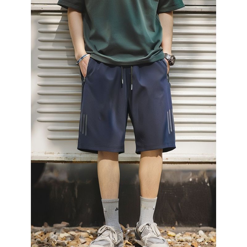 Outdoor Sports Fitness Running Ice Silk Quick-Dry Shorts for Men, Summer Thin Five-Point Pants, Export Men's Casual Mid-Length Pants