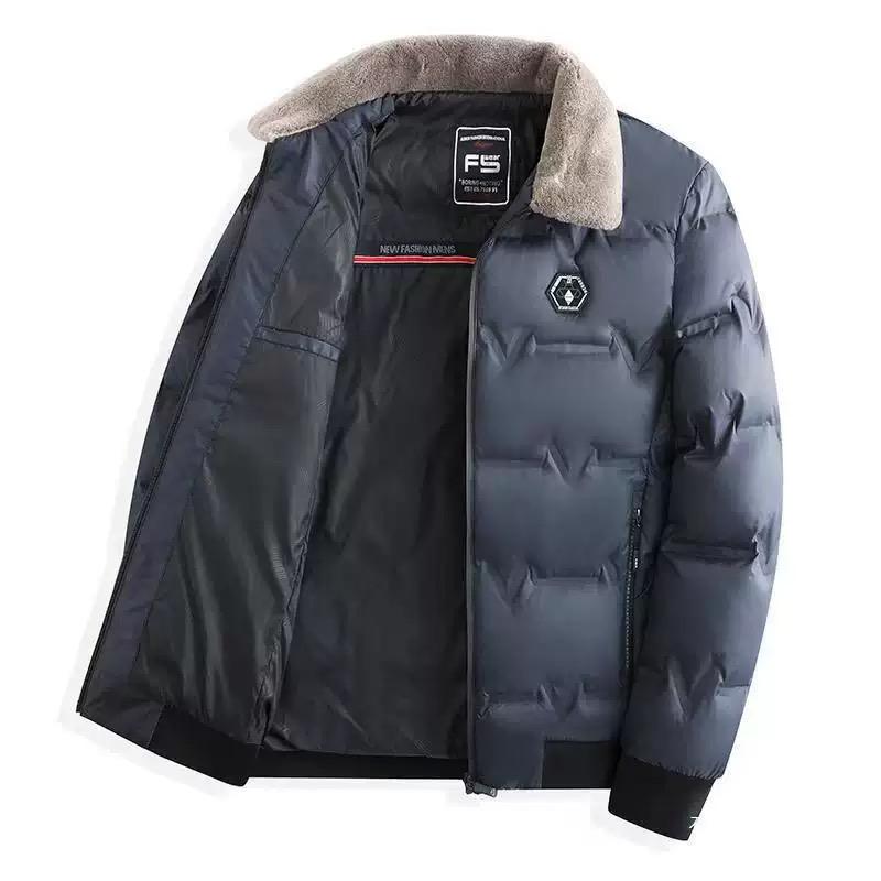 Winter Fashion Trend Solid Color Thick Warm Cotton Jacket For Men's Casual Loose Sports Windproof High-Quality Plus Size Jacket