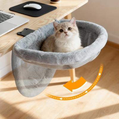 Space Saving Cat Table Bed Detachable Cat Desk Hammock Practical Folding Cat Bed Book Desktop