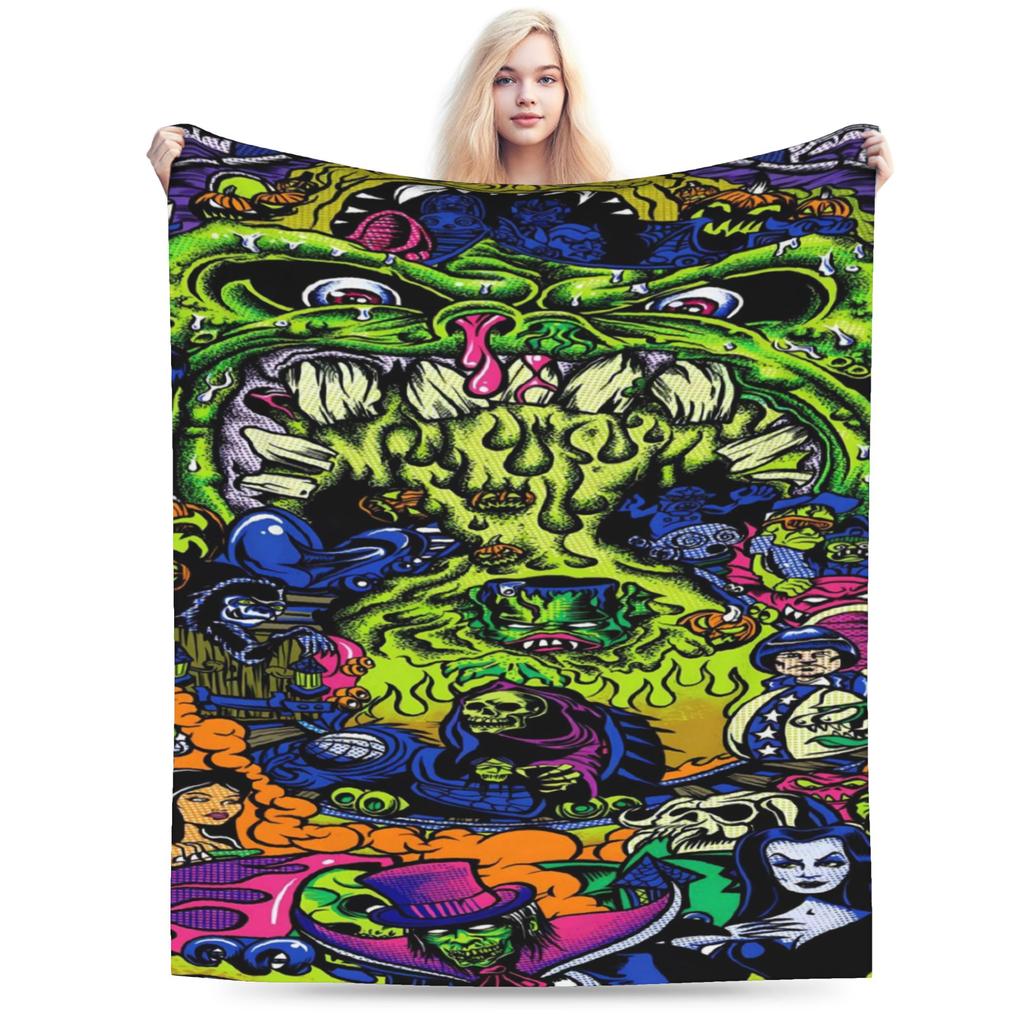 Comfort Rat Fink Blanket Merch Bed Decorative Throw Blanket Soft Fleece for Bedroom