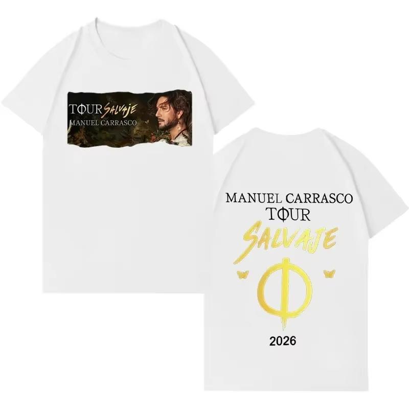 2026 Summer Fashion Trendy Tee Men Women Vintage Gothic Cotton Oversized T Shirt Y2K Streetwear Tshrits Rapper Manuel Carrasco Salvaje Tee
