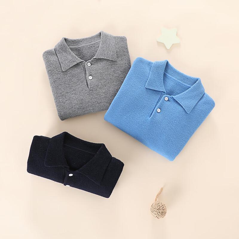 Kids' Winter Polo Neck 100% Wool Sweater