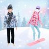 2 Sets/Pack Winter Skiing Outfits for 11.5in/30cm Dolls Accessories for Skiing Games Doll Clothes with Hat Scarf Casual Style