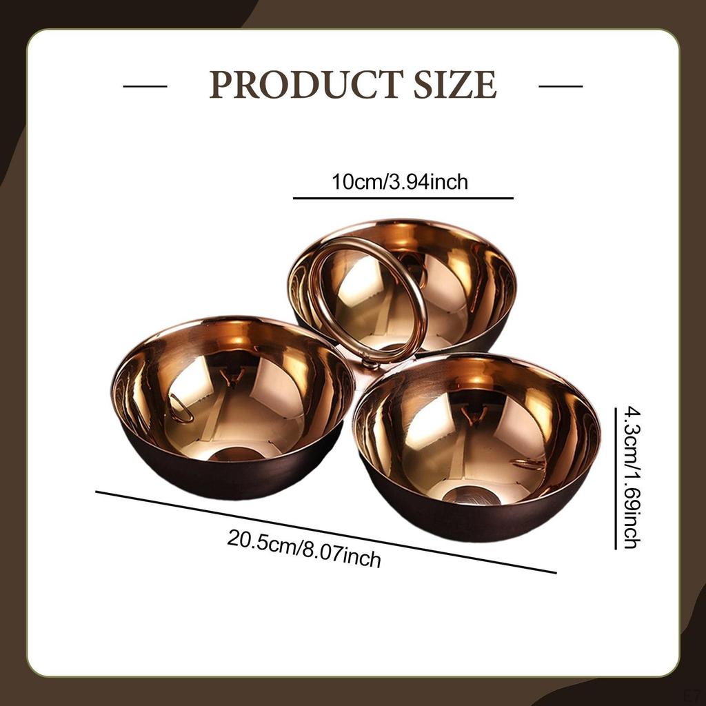 Stainless Steel Snack Serving Bowls Appetizer Platter Multipurpose Portable Plates for Hosting