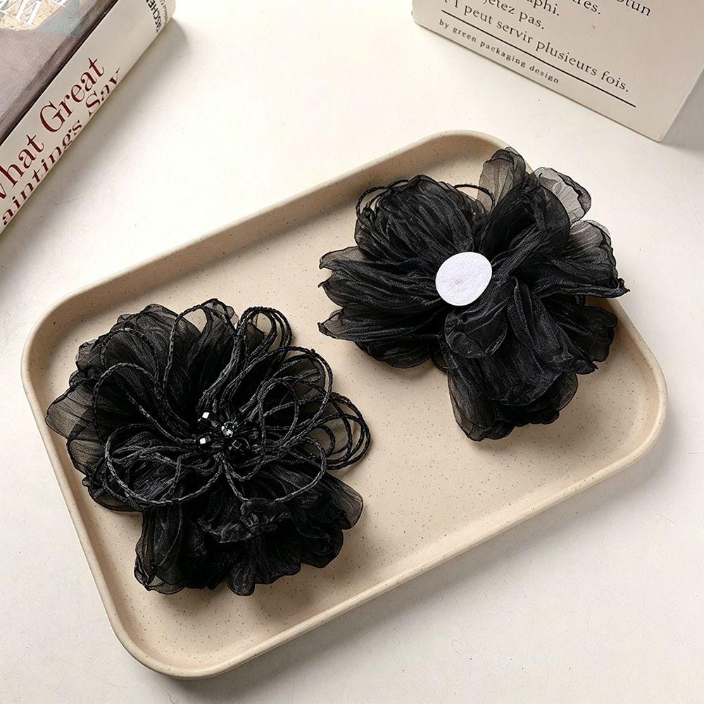 Organza Fabric Flower Patch Beaded Flower Flower Applique Clothing Decoration