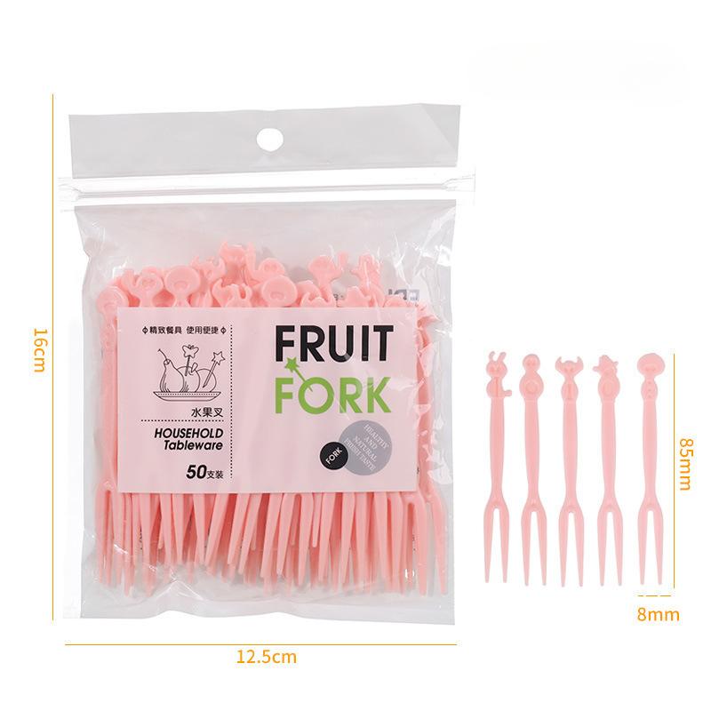 Fruit Fork SetDisposable Plastic Two-tooth Household Fruit Cake Dessert ForkPastry Small Fork