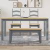Vidaxl Panama Dining Table, Grey, 160X80X75 Cm, Pine Wood