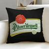 Beverage Brand Pilsner Urquell Cushion Cover Soft  EasyWash Pillow Case  Versatile for Couch Bed Travel and Office
