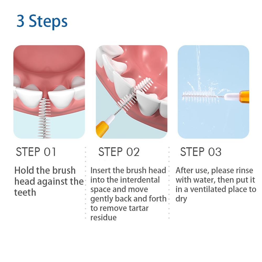 60pcs/box Interdental Brushes Dental Teeth Cleaning Orthodontics Oral Care Toothpick Dental Tool Floss Orthodontic Tooth Brush