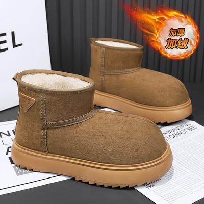 Kapibara Milk Almost Couple Snow Boots Winter Warm Bread Big Head Cotton Shoes Fleece Thickened Non-slip Men's Shoes