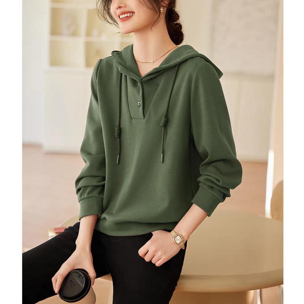 Damen Casual Kapuzensweatshirt - Herbst 2025 Kollektion, Lockere Passform, Vielseitiges Langarm-Oberteil für Mittelalte