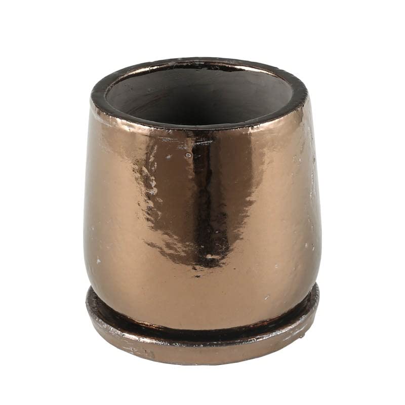 Dulton Round Pot Bronze M Garden Pot G20-0196M/BZ