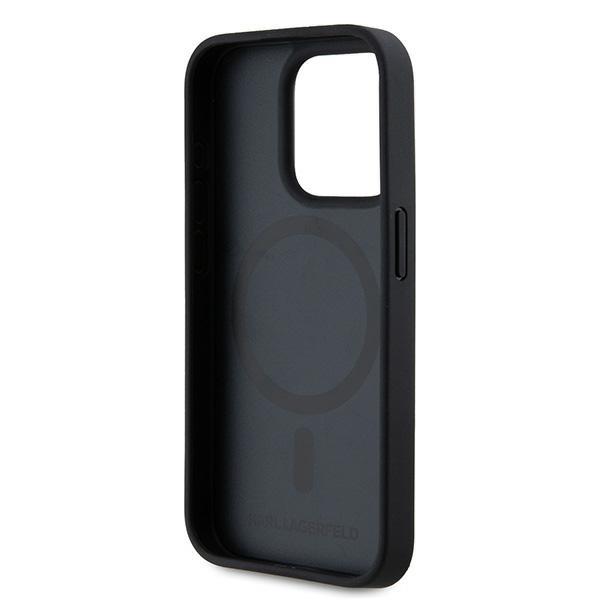 Karl Lagerfeld Klhmp15Xpkhporpk Iphone 15 Pro Max 6.7 Hardcase Czarny/Black Leather Monogram Metal Logo Magsafe