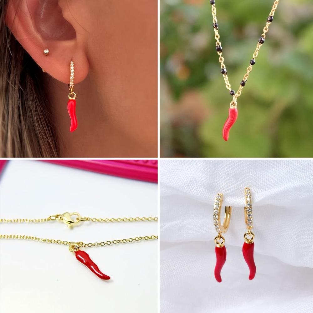 10/20/30pcs Chili Jewelry Alloy Pendant Red Chili Jewelry Bracelet Earrings Necklace DIY Craftsmanship Accessories