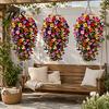 Decorative Cascading Fake Foliage 10/16Pcs Artificial Hanging Flowers, Faux Morning Glory Vine with Eucalyptus, UV Resistant Botanical Decor