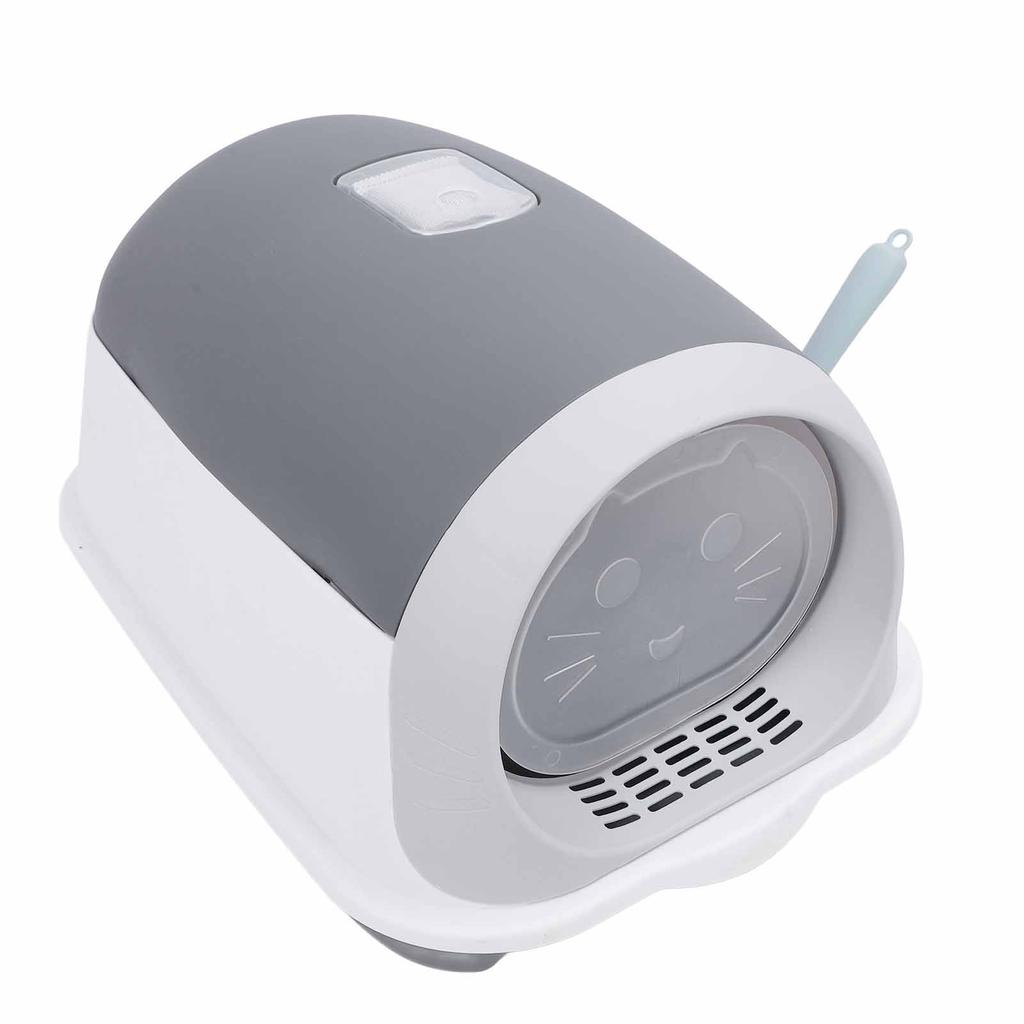 Enclosed Plastic Litter Box Extra Large Odor Resistant Easy Cleaning Covered Kitty Litter Box with Scoop for Indoor Cats