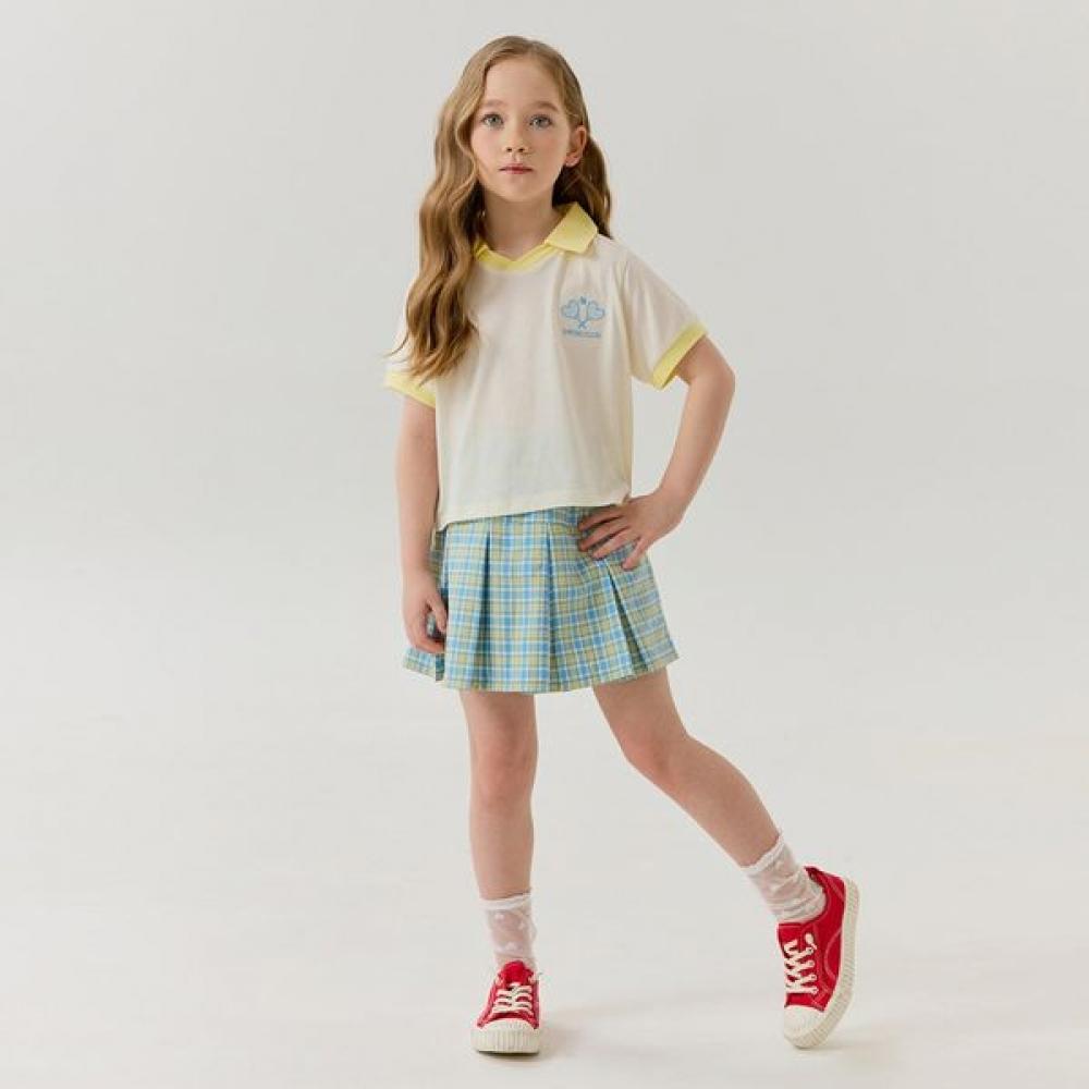 

[olivan] Check Pleated Skirt Top And Bottom Suit 2color Ivory/120