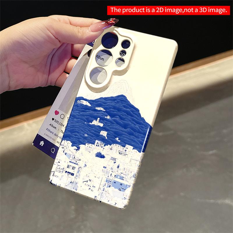 2DFlat Samsung phone case Mountain City Line Art Phone Case Applicable to Galaxy S22 S23 S24 S25ULTRA S26 A12 A13 A14 A15 A16 A34 A35 A54 A55