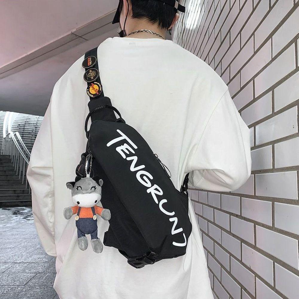 Letter Chest Bag Messenger Bag Shoulder Bag Lightweight Crossbody Bag  Streetwear