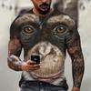 Summer New Men's T-shirt 3D Print Fun Gorilla Fashion Trend Street Comfortable Casual Top Round Neck Plus Size Short Sleeve