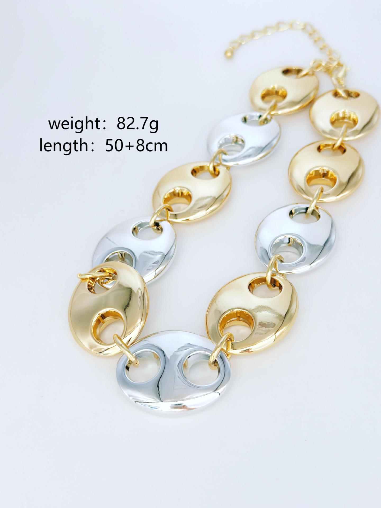 

Личность Преувеличенная Толстая Цепочка Свиной Нос Сращивание Большое Ожерелье Модный Темперамент Расширенный Чувство Ключица Цепочка Женский