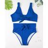 Neuer Badeanzug in Übergröße Sexy einfarbig geknoteter Fülliger Damen-Badeanzug Explosiver Bikini