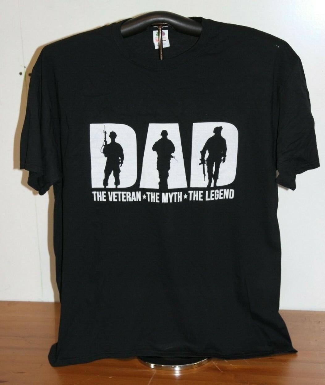 DAD THE VETERAN * THE MYTH * THE LEGEND T-Shirt XL, Black S