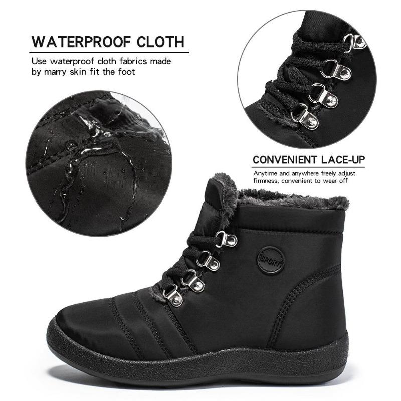 Damskie Jesienno-Zimowe Sneakersy Plus Aksamit Antypoślizgowe Amortyzujące Ciepłe Buty Wodoodporne Śniegowce