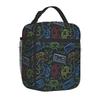 Video Game Controller Insulated Lunch Box Gamepad Waterproof Portable Thermal Bento Lunch Bag for School Travel Picnic Beach