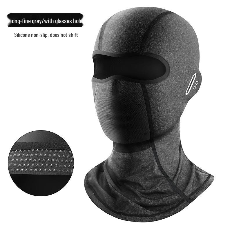 Silicone Non-slip Cycling Helmet Liner & Sun Protection Ice Silk Face Mask