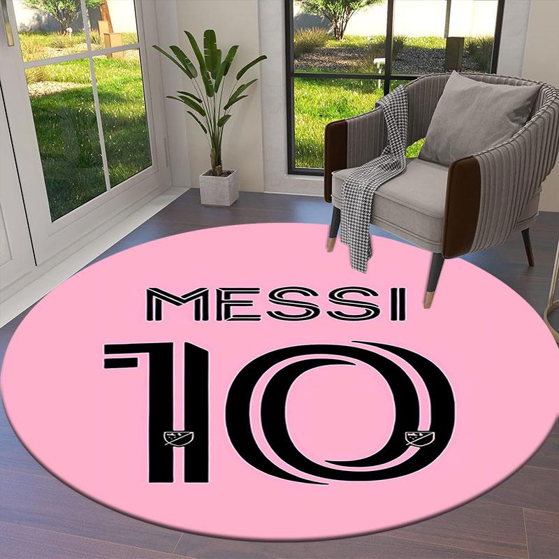 Messi Round Area Rug,Carpet Rug for Living Room Bedroom Sofa Playroom Decor,Non-slip Floor Mat