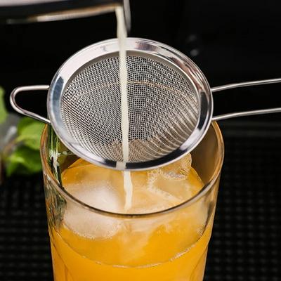 Barsieb Cocktail-Sieb Sieb mit langem Griff Edelstahl Feinsieb Kleines Küchen-Sieb Barzubehör