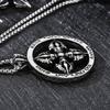 Hip Hop Stainless Steel Crown Cross Pendant Necklace Men's Women's Gothic Demon Subduing Pestle 60cm Necklace Gold Color Jewelry