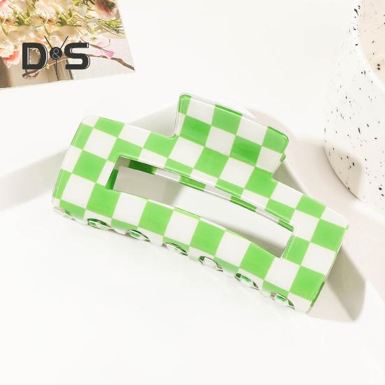 1/4Pcs Women Hair Claws Strong Fixation Plaid Pattern Design Hair Clips Versatile Lattice Hair Accessories