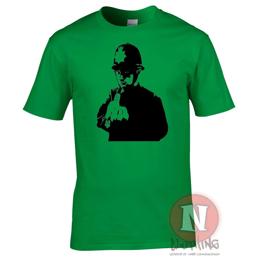 Banksy Policeunisex Up Yours TShirt Urban Stencil Art Graffiti Festival Tee