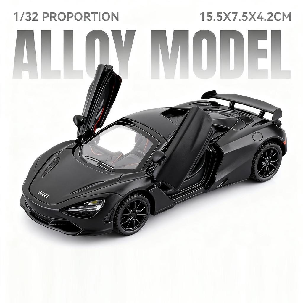 Scale 1:32 Revuelto 720S Sports Car Model Toy Doors Opened Pull Back Sound Light Supercars Models Presents for Children