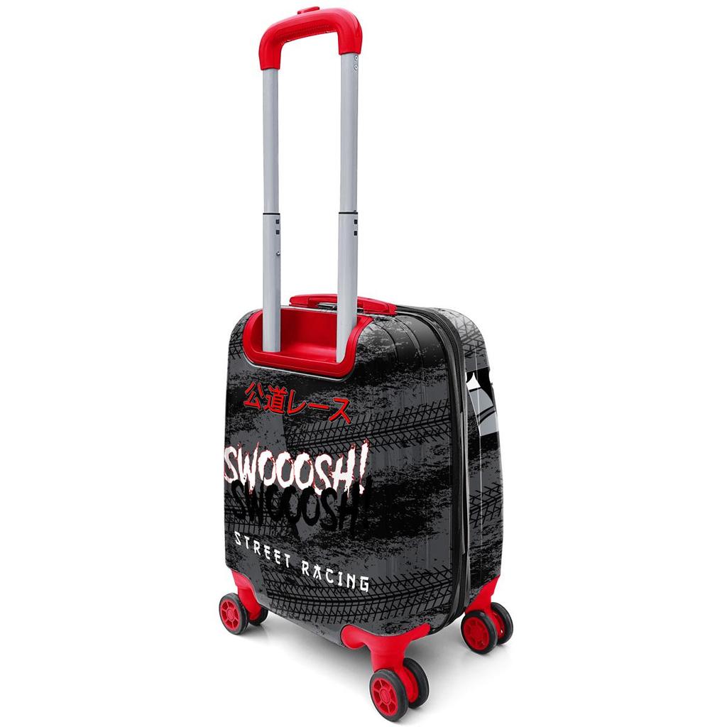 coral high Kids Black Red Anime Car Patterned Children's Suitcase 16738