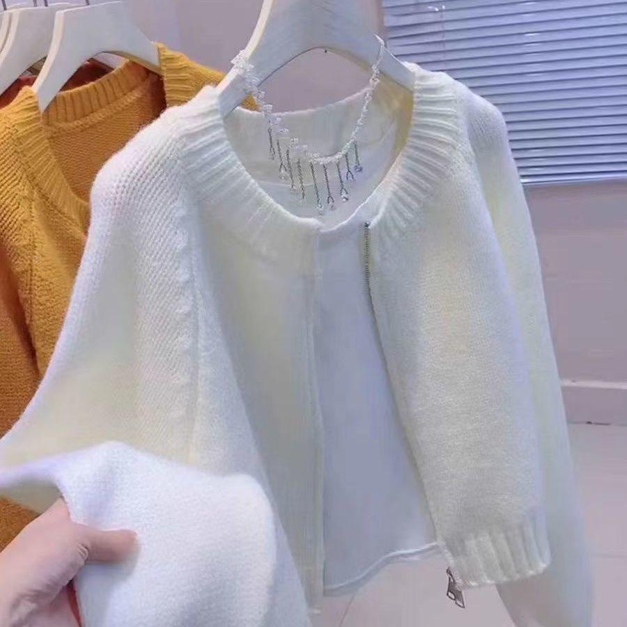 

Women s Raspberry Red Loose Knit Zip Cardigan Sweater L 100-110 cm чёрный