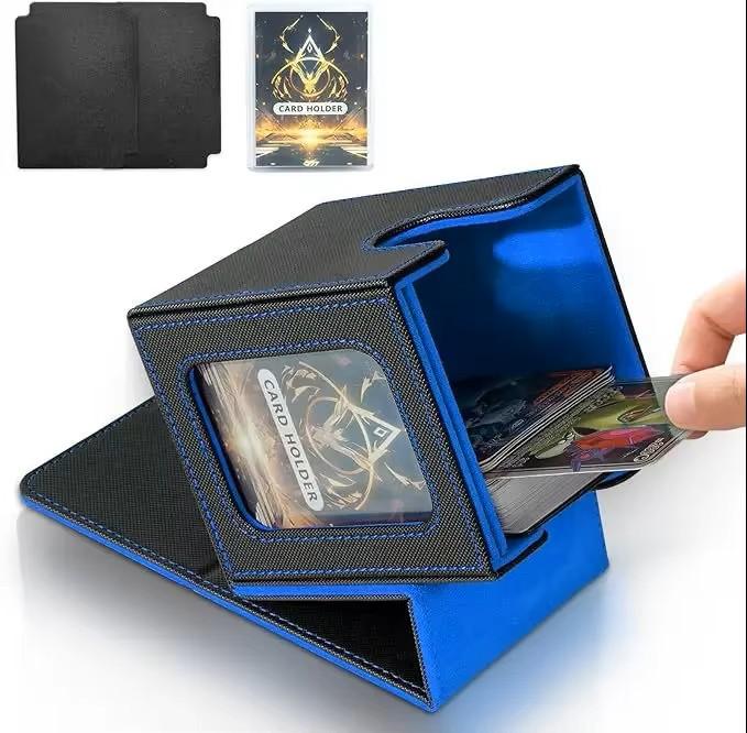 Card Deck Box with MTG Commander Display Holds 100+ Double-Sleeved Cards Trading Card Storage Box Fits TCG PTCG Sports Card