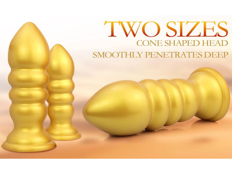 Golden Mushroom Irregular Dildo Beads for Men & Women - Threaded Anal Dilator Adult Toy