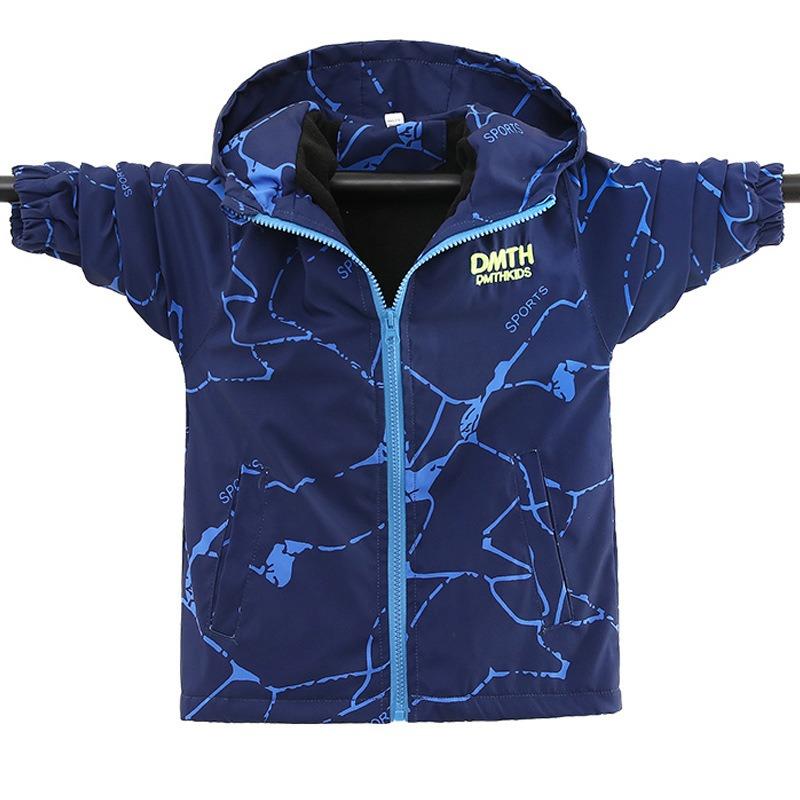 Jungen Kinder Fleece gefüttert Wasserdicht Windjacke Outdoor Kinder Jacke