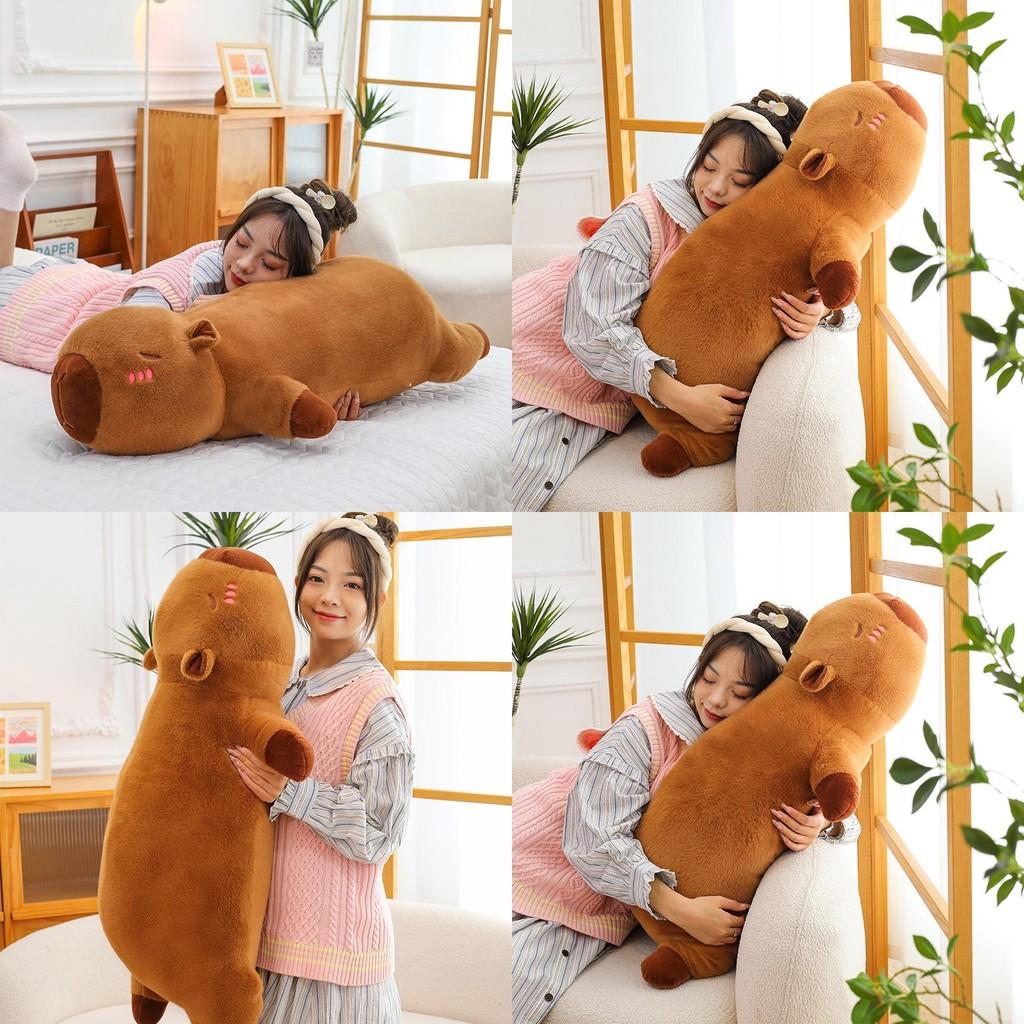 Soft Short Plush Capybara Cuddle Pillow Ideal For Sleepovers And Bedroom Decor 50cm And 90cm Sizes