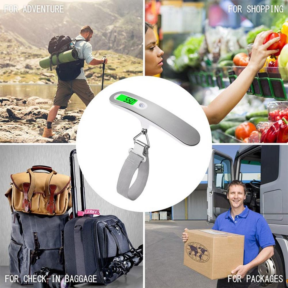 Portable Travel 110lb / 50kg LCD Digital Hanging Luggage Scale Electronic Weight